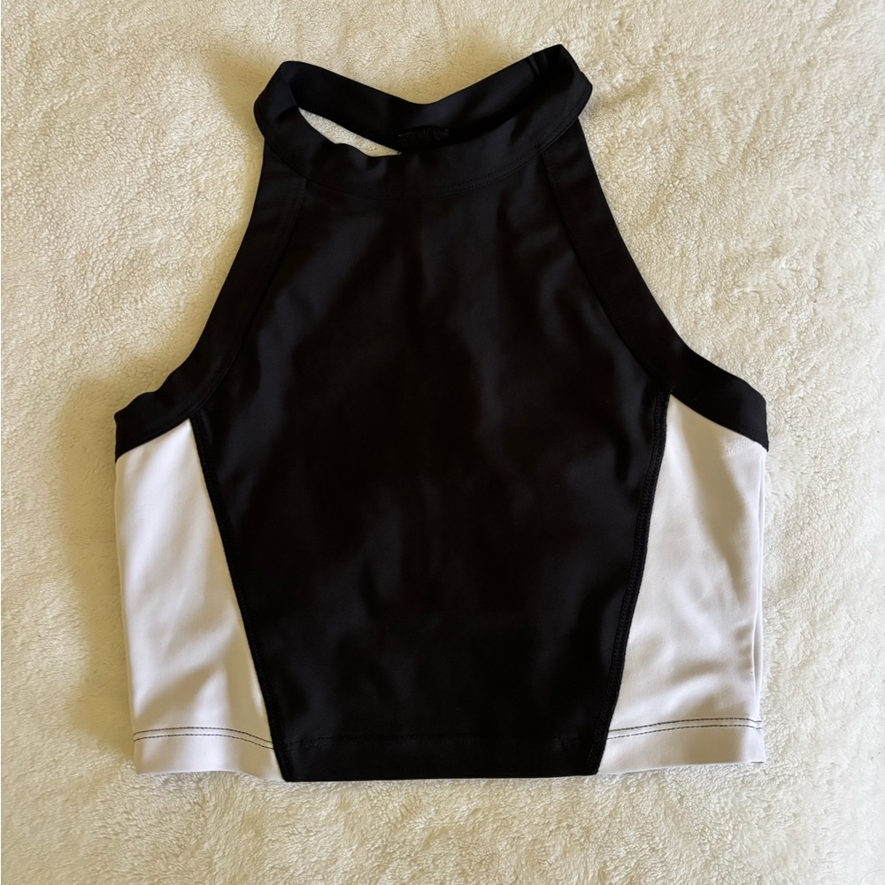 C&C California Black and White Crop Top